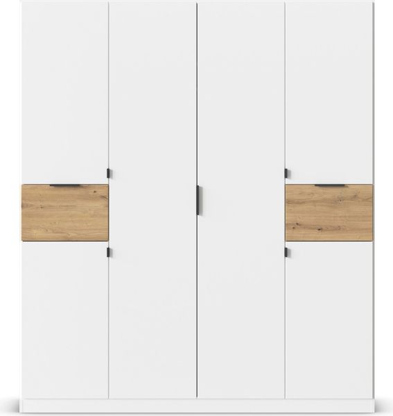 rauch Kleiderschrank, Drehtürenschrank TICAO, 6-türig, 2 Schubkästen, inkl. Türdämpferset, Alpinweiß, 181 x 210 x 54 cm Bild 2