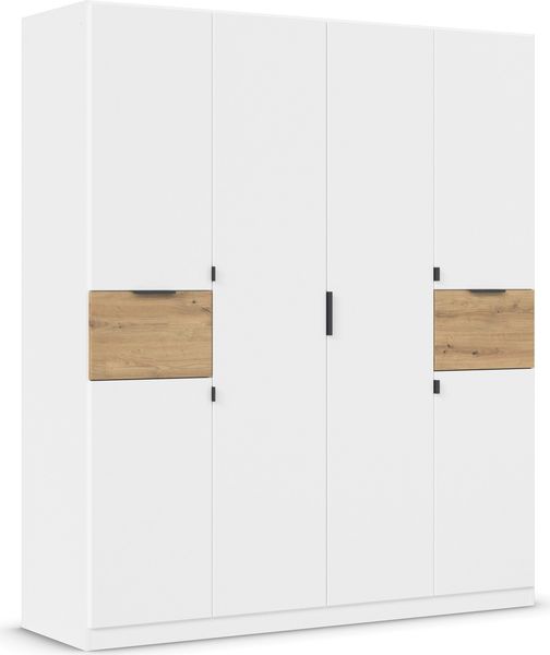 rauch Kleiderschrank, Drehtürenschrank TICAO, 6-türig, 2 Schubkästen, inkl. Türdämpferset, Alpinweiß, 181 x 210 x 54 cm Bild 3