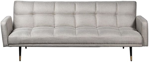 DRW 3-Sitzer-Sofa aus Polyester mit Metallbeinen in Beige, Schwarz und Gold, 193 x 83 x 75 cm
