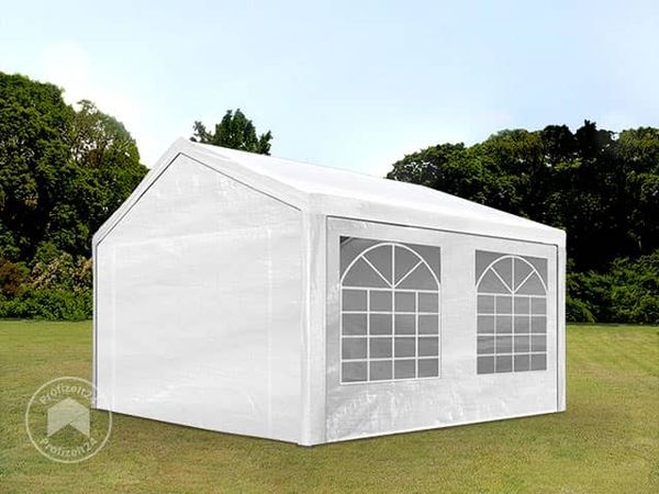 Toolport Partyzelt Pavillon, PE Plane 350 N weiß, 3x5 m