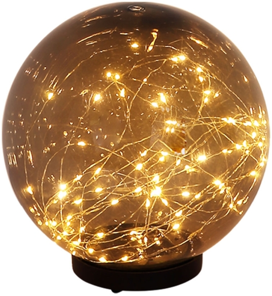 LED Solarlampe, Kugel-Form, Lichterkette, H 26 cm
