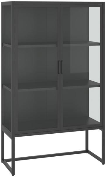 vidaXL Highboard Anthrazit 80 x 35 x 135 cm Stahl und Gehärtetes Glas