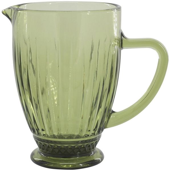 Chic Antique - Kanne Krug Wasserkrug Karaffe Glas mit Muster 1 l Grün 61098721