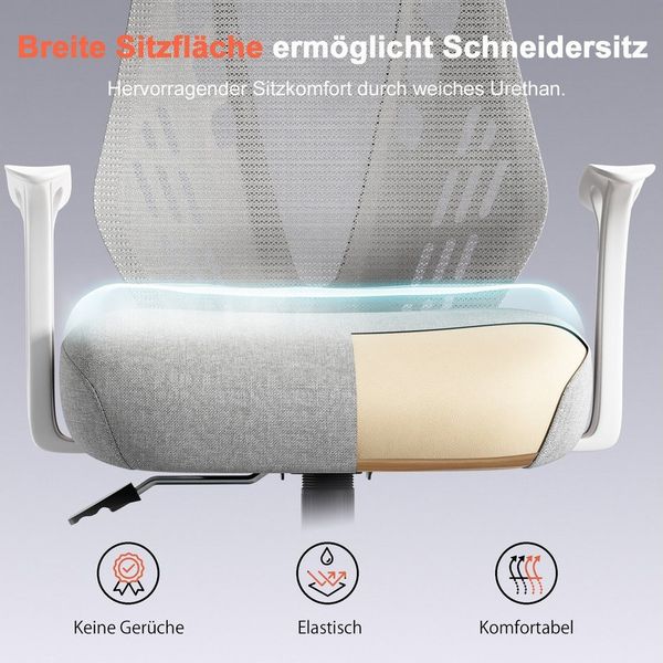COMHOMA Bürostuhl Drehstuhl, Ergonomischer Schreibtischstuhl mit Armlehnen (Packung), Sitzhöhe einstellung,Max. Belastbar: 150 kg