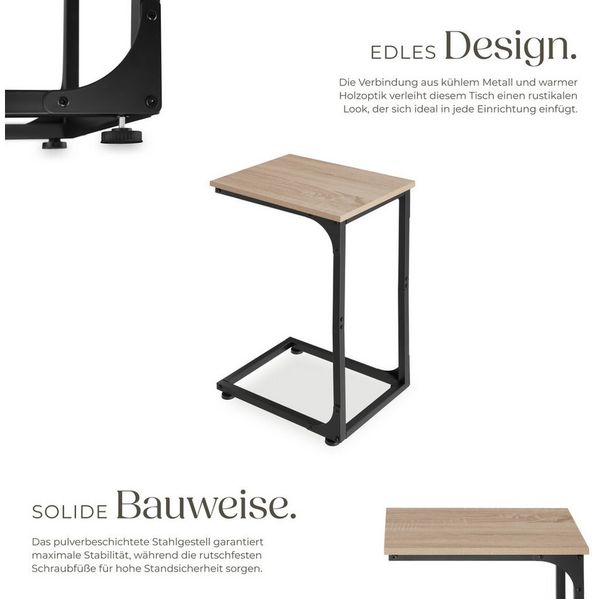 tectake Beistelltisch Couchtisch Erie 40x30x63cm (1-St, 1 tlg), Schlanker Beistelltisch im minimalistischen Industrie-Design Bild 2