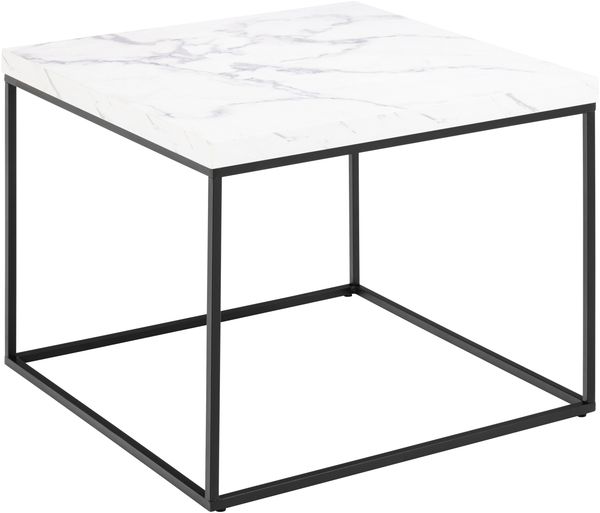 Couchtisch >Barossa< in Marmoroptik-weiss, Stahl, MDF - 45x60cm (HxD)