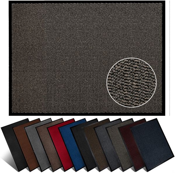 Furni24 Fußmatte - Beige-Schwarz, 80 x 120 cm