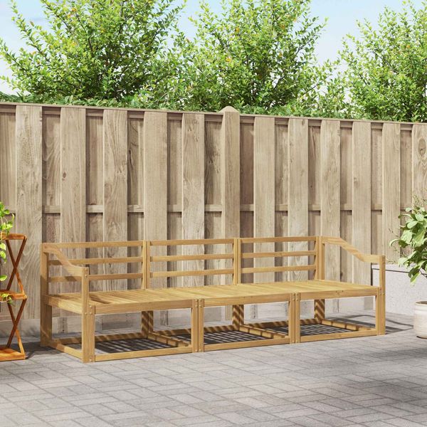 vidaXL Outdoor-Sofagarnitur 3 pcs Weiß 245,5 x 83 x 73 cm 3386003