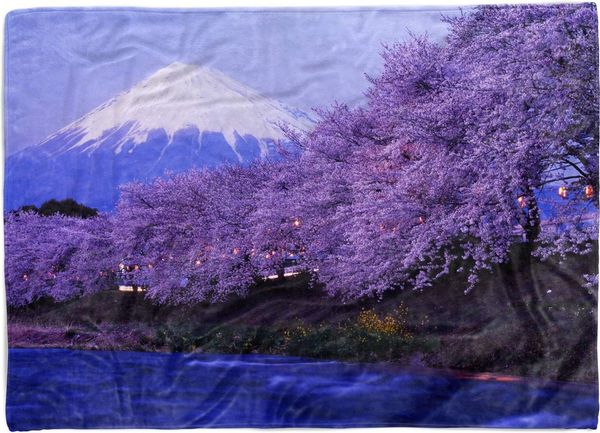 Sinus Art Handtücher Handtuch Strandhandtuch Saunatuch Kuscheldecke mit Fotomotiv Fuji Vulkan Japan, Baumwolle-Polyester-Mix (1-St), Handtuch