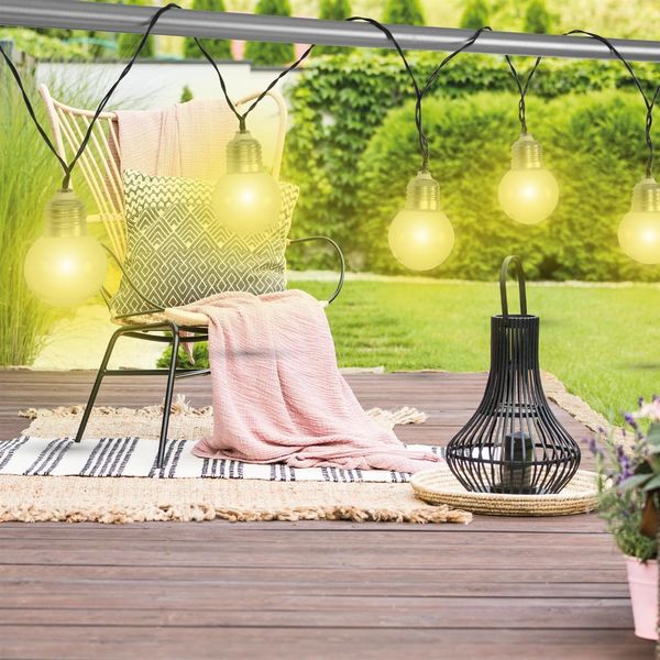 Solar Lichterkette LED, 380cm, wetterbeständige Gartenleuchte, Solarlampe, Solar-Gartenlicht, Wegbeleuchtung, Sicherheitswandlampe