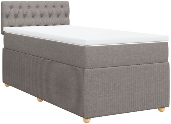 vidaXL Boxspringbett mit Matratze Taupe 100x200 cm Stoff 3287378