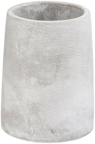 WENKO Zahnputzbecher VILLENA, Grau, Beton, Ø 7 cm, (1-St), Natursteinoptik