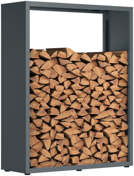 STEELSØN ‚Keid’ Kaminholzregal 150x120x42,5 cm, Brennholz Regal für innen/außen, rostfrei & wetterfest, stabil aus Metall, anthrazit Bild 12