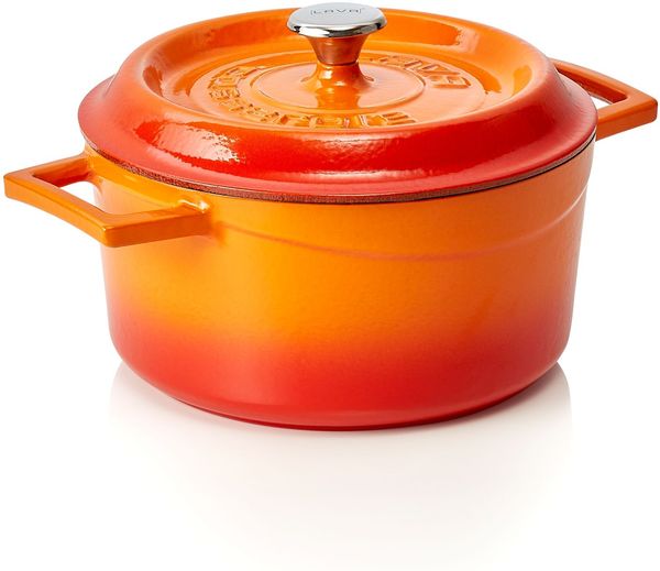 Cocotte Ø 21cm orange Gusseisen emailliert LAVA CAST IRON