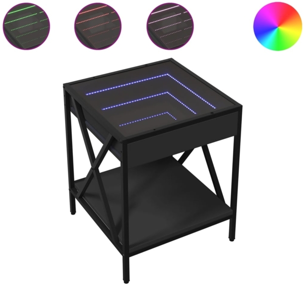 vidaXL Couchtisch mit Infinity-LED Schwarz 40x40x49 cm 847692