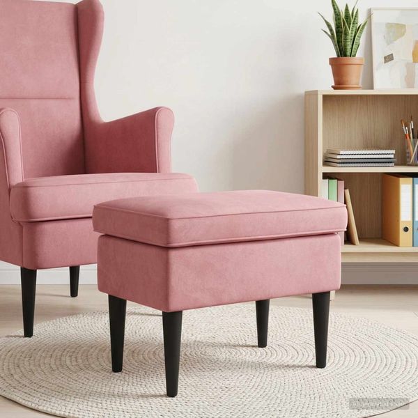 vidaXL Hocker Rosa 55 x 35 x 41 cm Samt 42029990