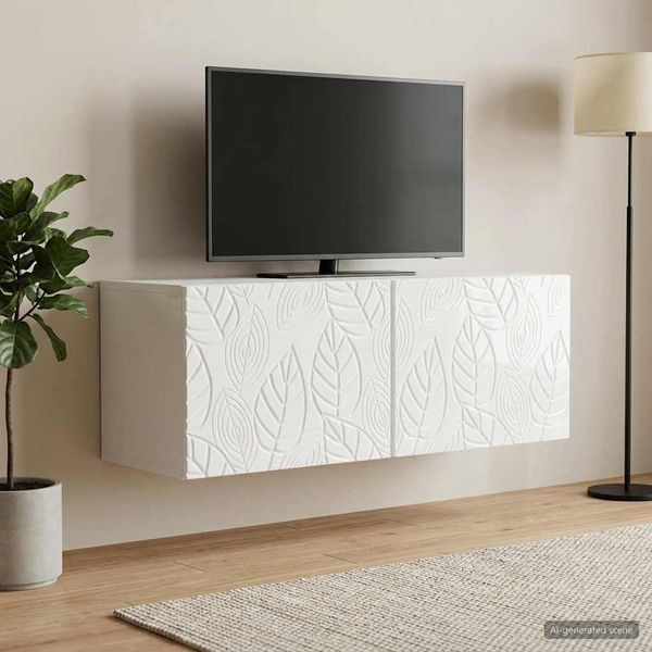 vidaXL Wandmontierter TV-Schrank 98 x 31 cm Hochglanz Weiß 898899