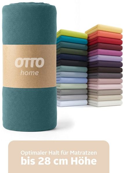 OTTO home Spannbettlaken BLACKBERRY in BASIC und PREMIUM Qualität, 100% Baumwolle, Jersey (110 g/m), Gummizug: rundum, (1 Stück), für hohe Matratzen bis 28 cm, Bettlaken, Spannbetttuch, pflegeleicht