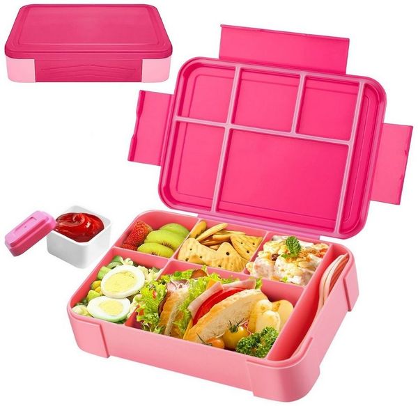 Fine Life Pro Lunchbox Kinder Brotdose (3 Fächer), PP5, (1-tlg), Auslaufsicher & BPA-frei-mit Besteck