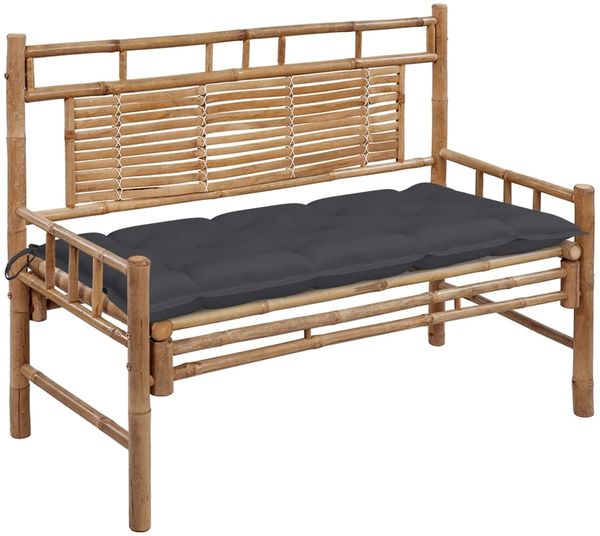 vidaXL Gartenbank mit Auflage 120 cm Bambus 3063891