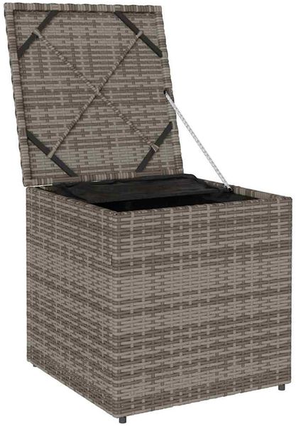 vidaXL Kissenbox mit Speicher Grau 50 x 50 x 50 cm Poly-Rattan 365410 Bild 4