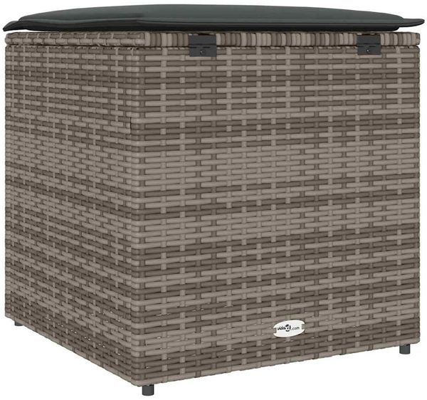vidaXL Kissenbox mit Speicher Grau 50 x 50 x 50 cm Poly-Rattan 365410 Bild 7