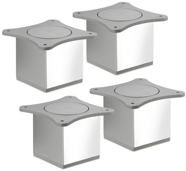 SO-TECH® Möbelfuß QUEBEC II Chrom poliert, Möbelbeine aus Aluminium, (4-St), Höhe 70 mm, 65 x 65 mm, passend für feststehende Möbel