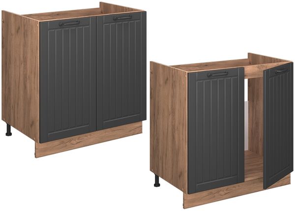 Spülenunterschrank Fame-Line Dunkelgrau 80 cm ohne Arbeitsplatte Vicco Bild 5