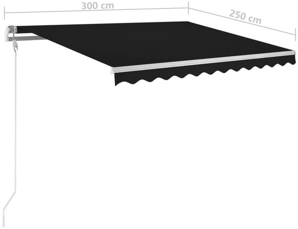 vidaXL Automatische Markise mit LED & Windsensor 300x250 cm Anthrazit 3068874 Bild 10