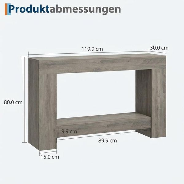GarveeMore Konsolentisch 120/160cm Flurtisch Sofatisch Eingangstisch Beistelltisch
