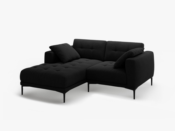 Micadoni Ecksofa Bemy 2-Sitzer Links Samt Schwarz Bild 2
