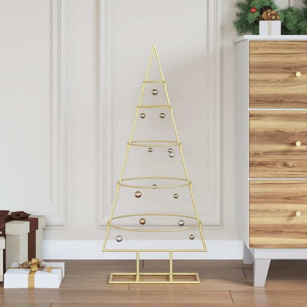 vidaXL Metall Weihnachtsbaum Gold 90 cm Pulverbeschichteter Stahl 42019152