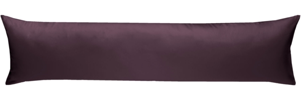 Mako Satin Seitenschläferkissen Bezug uni / einfarbig brombeer 40x200 cm