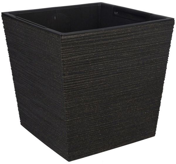 Progarden Blumentopf, Blumentopf mit Einsatz 24x23,5cm Kunststoff 1 Stück Schwarz
