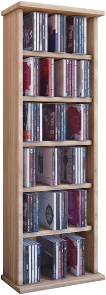 VCM CD / DVD Media Regal Vostan 25248 Sonoma-Eiche (Sägerau) H. 92 x B. 31 x T. 18 cm