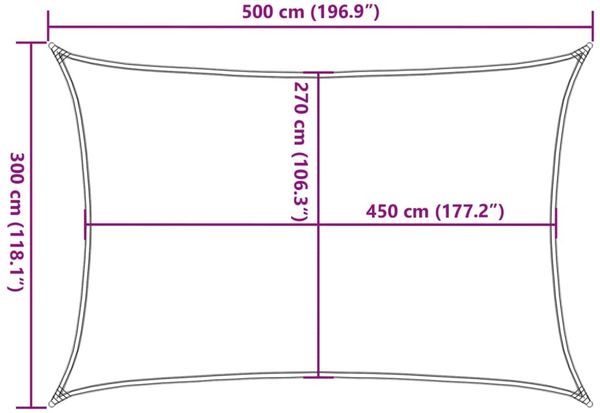 vidaXL Sonnensegel 160 g/m² Weiß 3x5 m HDPE 311239 Bild 10