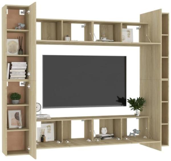 vidaXL 8-tlg. TV-Schrank-Set Sonoma-Eiche Spanplatte [3078965]