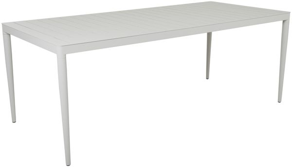 Gartenesstisch Bigby aus Aluminium, modern, rechteckig, hellgrau, 195x90 cm, für 6–8 Personen