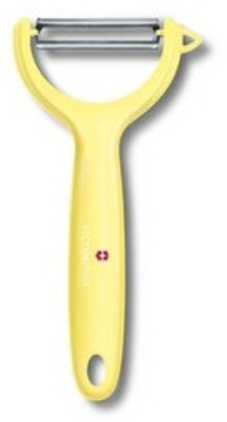 Victorinox | Universalschäler | extra scharfe Zackenschliffklinge | ergonomisch zweischneidig | Limited Edition Hellgelb Bild 6