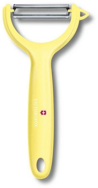 Victorinox | Universalschäler | extra scharfe Zackenschliffklinge | ergonomisch zweischneidig | Limited Edition Hellgelb Bild 4