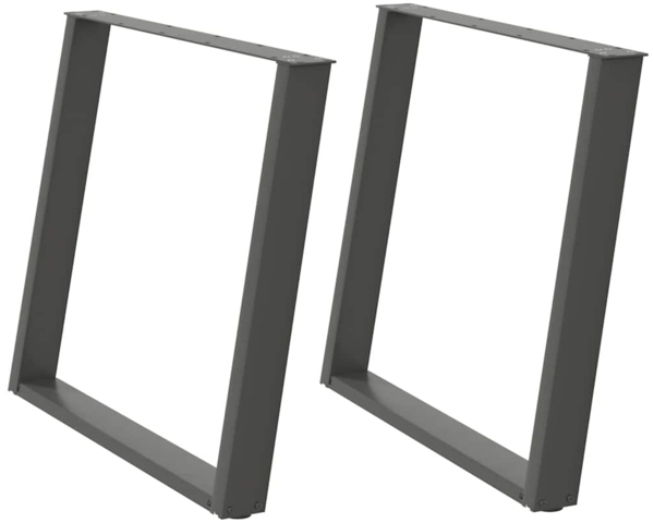 vidaXL Esstischbeine U-Form 2 Stk. Anthrazit 100x(72-73) cm Stahl 4012806
