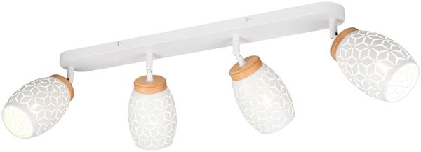 LED Deckenstrahler Weiß 4-flammig mit Stanzmuster, Breite 74cm Bild 2