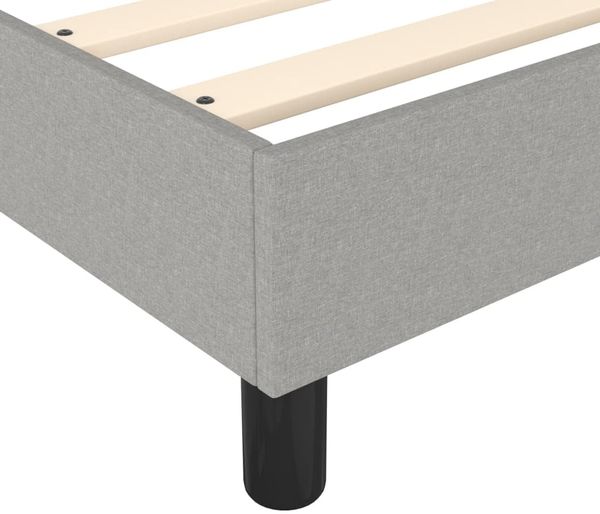 vidaXL Polsterbett, Stoff, 25,0 cm, Hellgrau, 100x200 cm, mit Lattenrost, Schwarz Bild 7