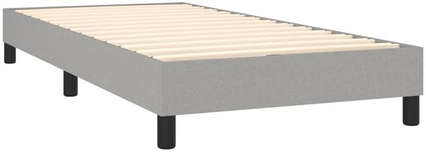 vidaXL Polsterbett, Stoff, 25,0 cm, Hellgrau, 100x200 cm, mit Lattenrost, Schwarz Bild 4