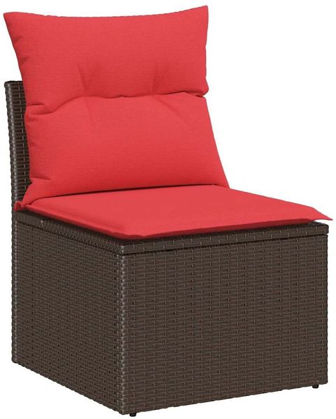 vidaXL Sofa Set mit Kissen 9 pcs Braun Poly Rattan 3347004 Bild 5