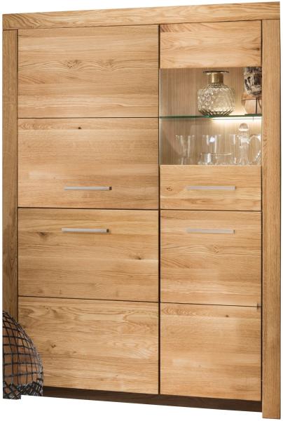 Highboard >WZ-0169< (BxHxT: 102,2x141x35 cm) in natur geölt aus Wildeiche