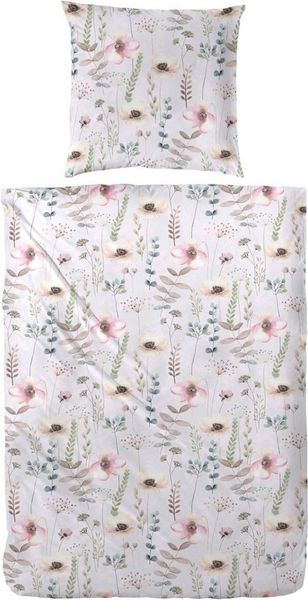 Primera Bio Renforce Bettwäsche 135x200 Blumenwiese Sommer grün gelb B123007-64