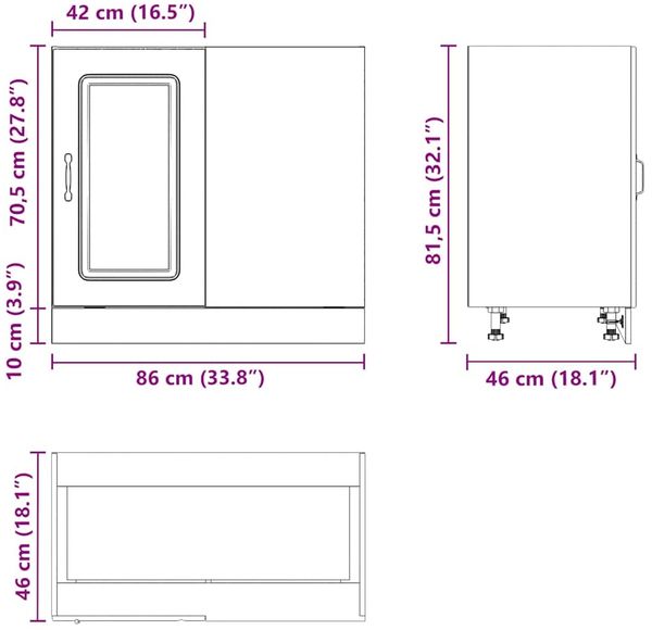 vidaXL Küchenunterschrank „Kalmar“ Schwarz Holzwerkstoff 854319 Bild 12