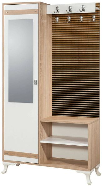 Dmora Eingangsmöbel Sugilite, Moderner Eingang, Wandgarderobe, Multifunktions-Aufbewahrungskonsole, 100x36h190 cm, Eiche