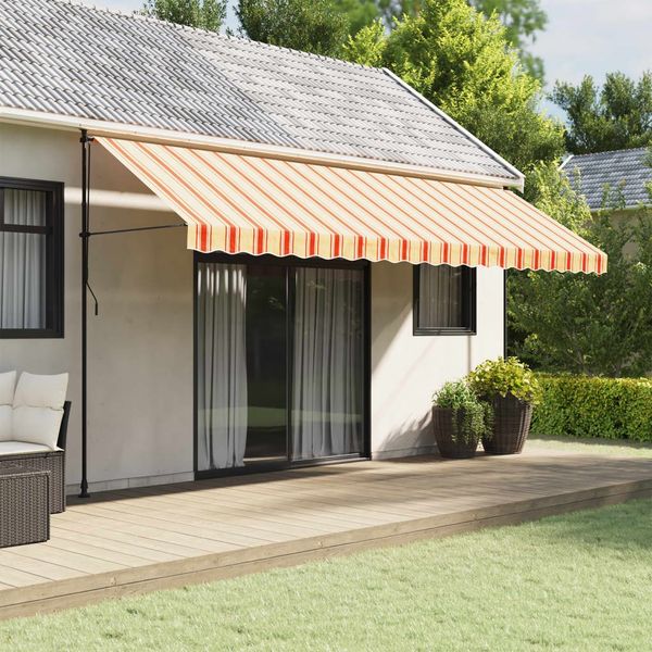 vidaXL Markisenvolant Gelb und Orange Gestreift 5 m 367796